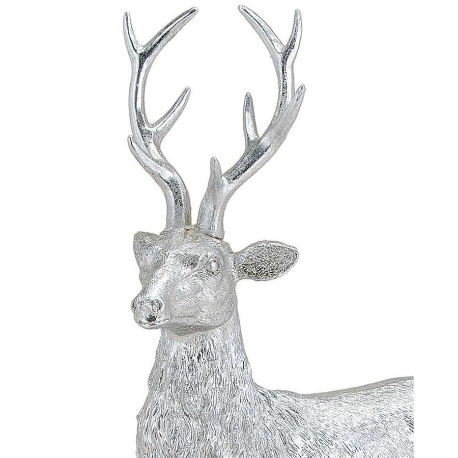 Nagy karácsonyi ezüst szarvas 36 cm "Fagyos éj"