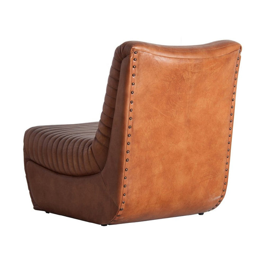 Loft stílusú, retró jegyeket magán viselő bőrfotel.