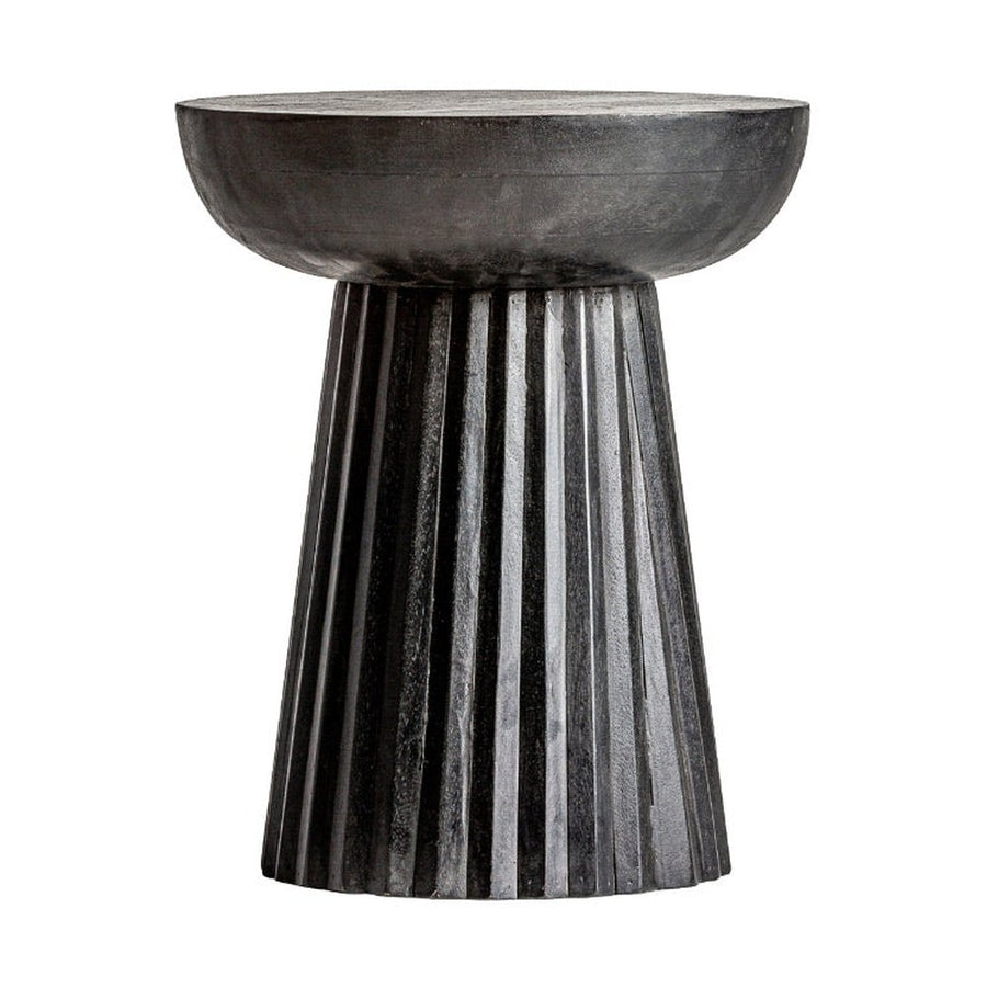 Kortárs stílusú, mangófából készült, egyedi formatervezésű lerakóasztal. Színe: fekete.