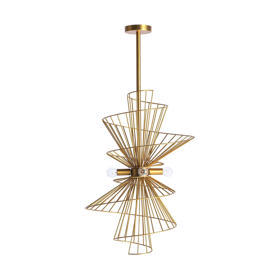 Kortárs stílusú, fémből készült, arany színű dekorfüggeszték.