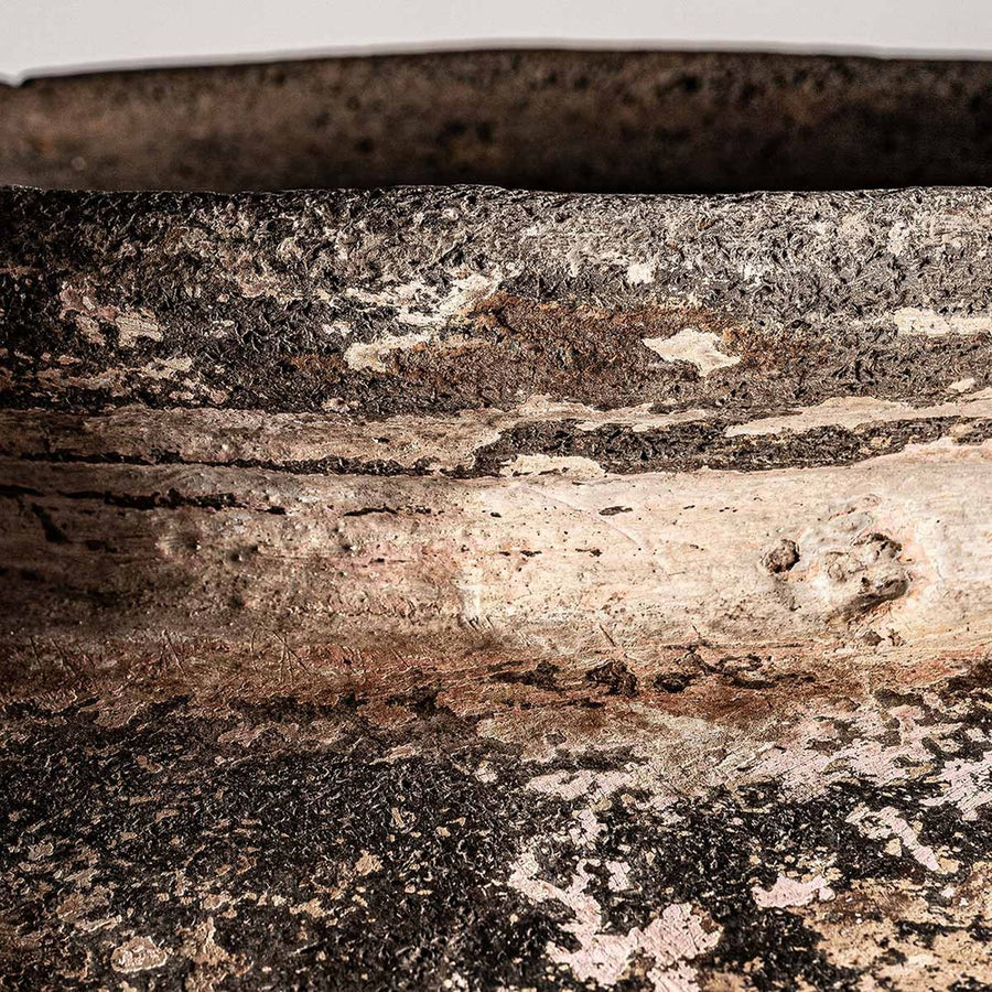 Óriás méretű, mediterrán stílusú, antikolt terrakotta színű, kézműves kerámia váza.