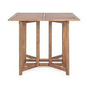 Akácfából készült, változtatható szélességű kerti asztal négy darab székkel.