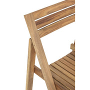 Akácfából készült, változtatható szélességű kerti asztal négy darab székkel.