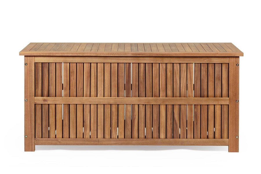 Akácfából készült, olajozott felületkezelésű kerti tároló láda.