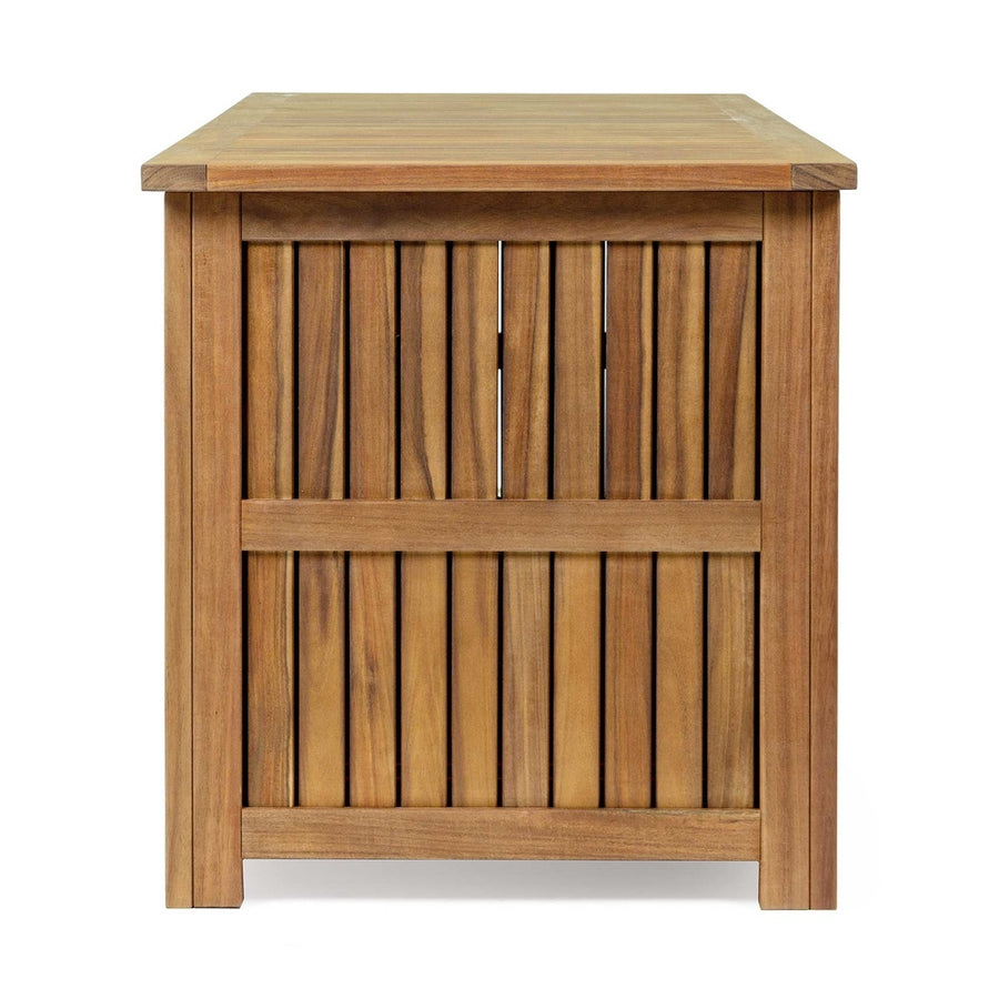 Akácfából készült, olajozott felületkezelésű kerti tároló láda.