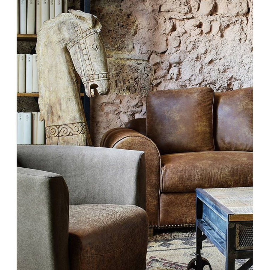 Akácfából faragott lófej szobor 90 cm