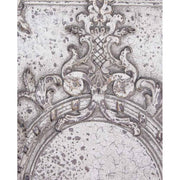 Shabby Chic stílusú, antikolt felületű, repedésekkel tarkított,, stukkókkal díszített krém színű fa falpanel