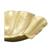 Ginkgo levél formájú, arany színű fém kínálótál