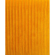 Art Deco stílusú, napsárga színű bársonnyal kárpitozott fotel, arany színű fém lábakkal