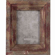 Vintage stílusú, fából készült, antikolt felületű bordó színű asztali fényképtartó képkeret