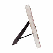 Vintage stílusú, virág kerettel díszített, antik zöld színű fa asztali fényképtartó