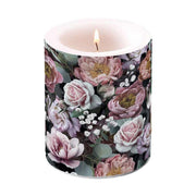 Vintage stílusú, virágmintás átvilágítós viasz tömbgyertya