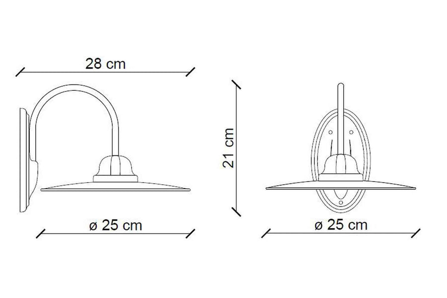 Vidéki stílusú, fekete színű mázas fémből és fehér színű mázas kerámiából készült, kézműves falilámpa.