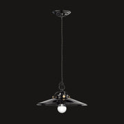 Vidéki stílusú, mázas fémből és mázas kerámiából készült, textilburkolatú vezetékkel kialakított, kézműves függeszték lámpa .