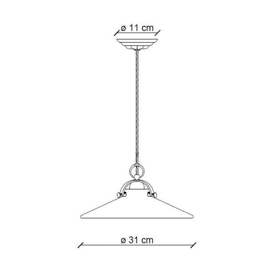 Vidéki stílusú, mázas fémből és mázas kerámiából készült, textilburkolatú vezetékkel kialakított, kézműves függeszték lámpa .