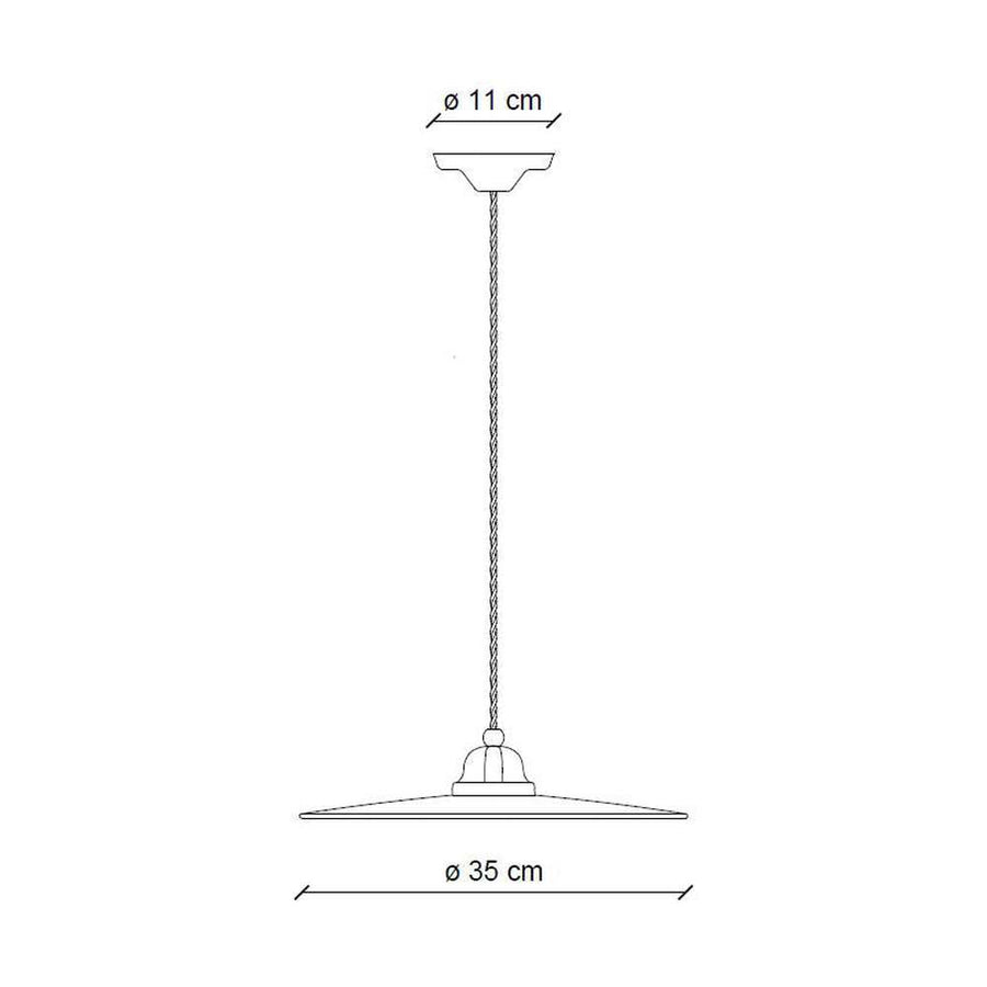 Vidéki stílusú, fekete színű mázas fémből és fehér színű mázas kerámiából készült, textilburkolatú vezetékkel kialakított, kézműves függeszték lámpa.