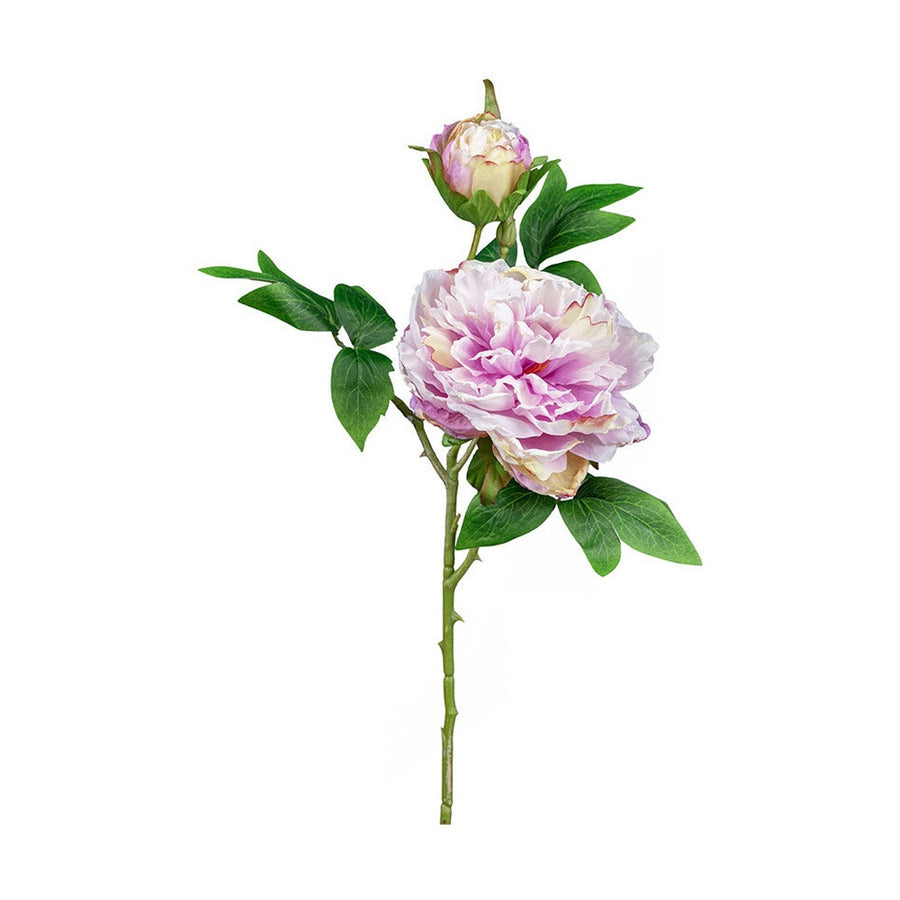 Mű bazsarózsa ág, halvány rózsaszín színű nyílt és bimbós virágfejekkel.