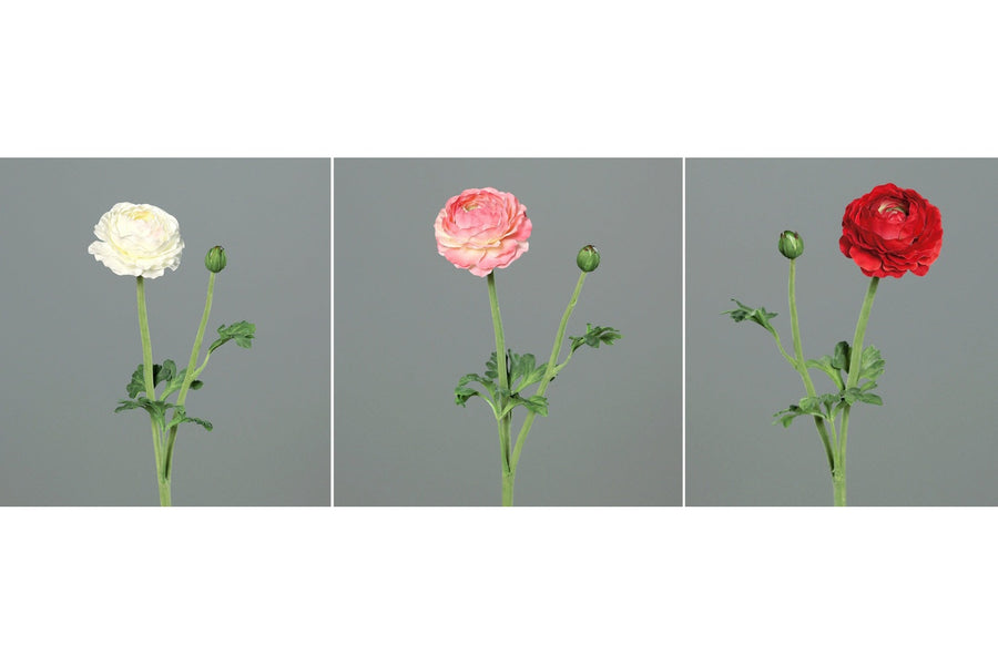 Krém, pink, és piros színű mű boglárka.