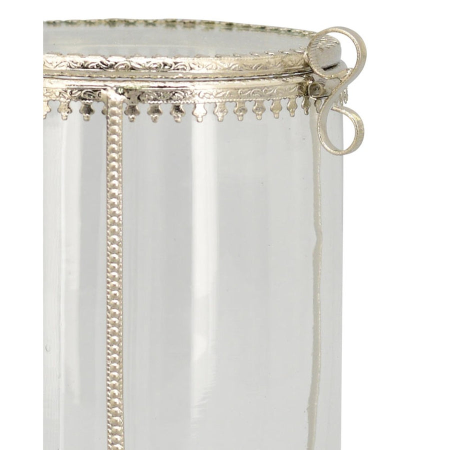 Fémcsipkével díszített üveg bonbonier