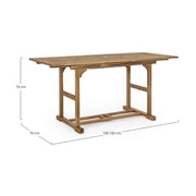 NOEMI bővíthető akácfa kerti asztal 120-160 cm