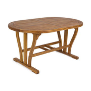 Akácfából készült, 150 cm-ről 200 cm hosszúságra bővíthető kültéri étkezőasztal.