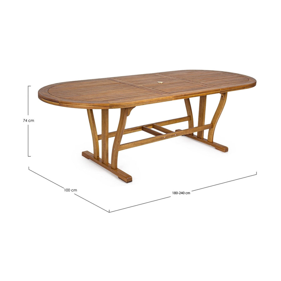 NOEMI bővíthető natúr akácfa kerti asztal 180-240 cm