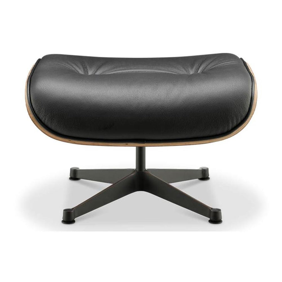 Eames Lounge Chair inspirálta pihenő fotel dió furnér fafelülettel, bőr kárpittal.