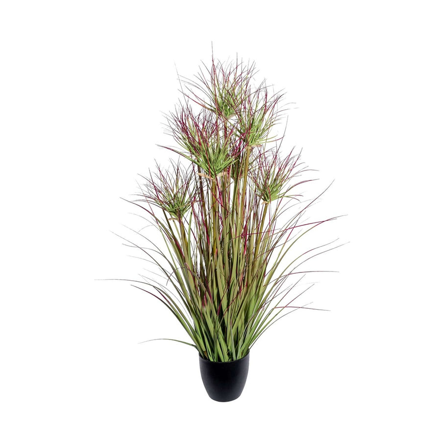 Ciprusfű bokor cserepes műnövény 95 cm zöld-bordó "Cyperus"