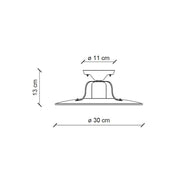 Country mennyezeti lámpa méretekkel ellátott rajza.