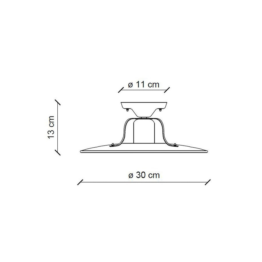 Country mennyezeti lámpa méretekkel ellátott rajza.