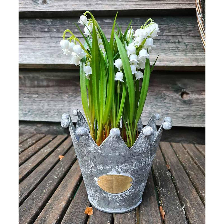 Élethű megjelenésű, mesterséges gyöngyvirág cserépben