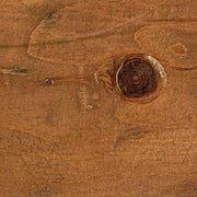 Kortárs stílusú, félgömb alakú, újrahasznosított fémből és fából készült dohányzóasztal asztallapja.