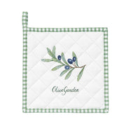 Mediterrán stílusú, olívaágakkal díszített 100 % pamut konyhai edényalátét