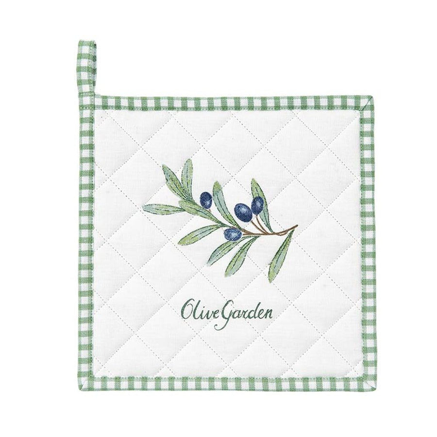 Mediterrán stílusú, olívaágakkal díszített 100 % pamut konyhai edényalátét