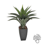 Exkluzív megjelenésű, prémium minőségű, élethű, "Real Touch" hatású, 69 cm magas mesterséges mű agave attenuata kaspóban