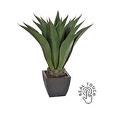 Exkluzív megjelenésű, prémium minőségű, élethű, "Real Touch" hatású, 96 cm magas mesterséges mű agave attenuata kaspóban