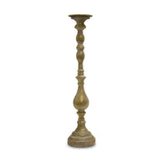 Patinás, óarany színű fém gyertyatartó
