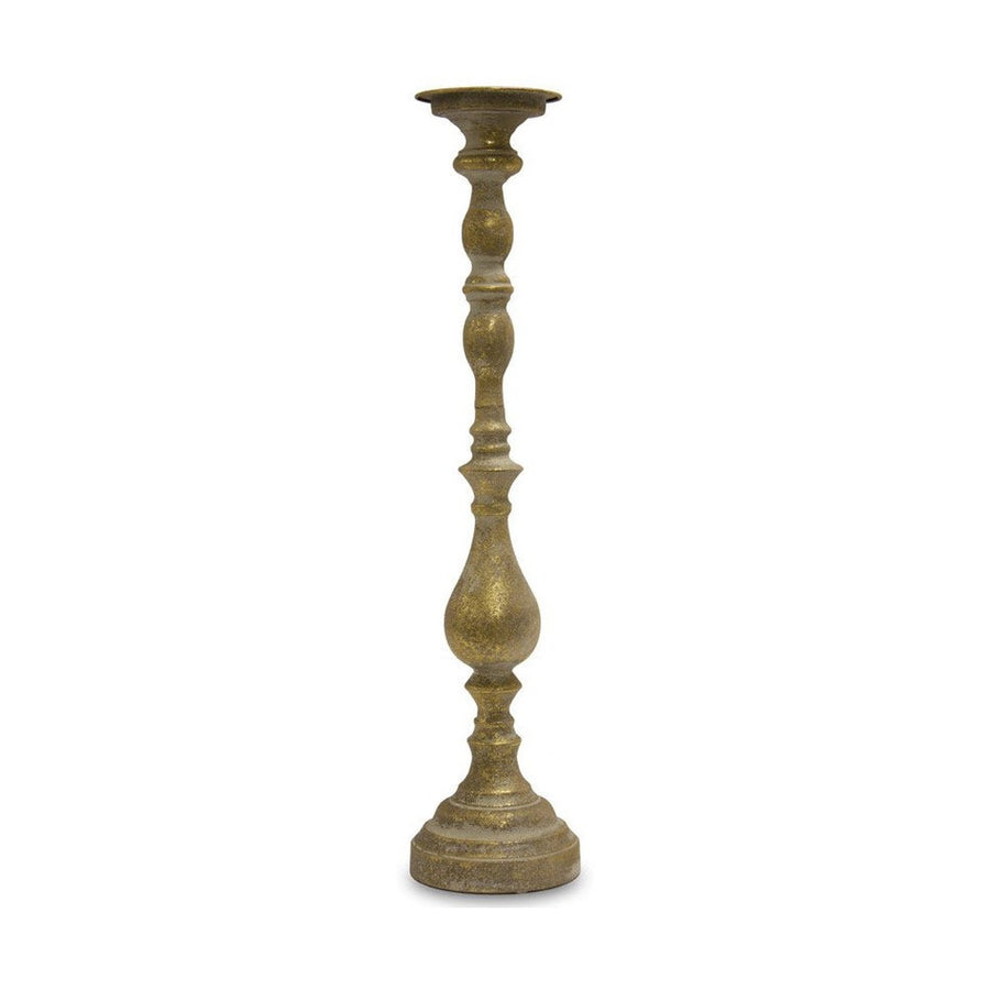 Patinás, óarany színű fém gyertyatartó