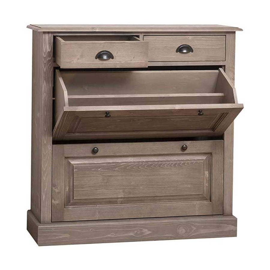 Fenyőfából készült cipősszekrény 2 darab fiókkal