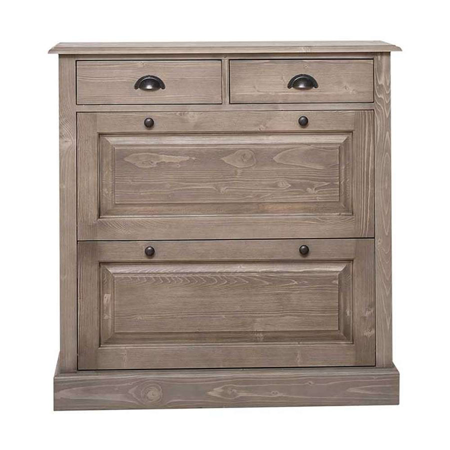 Fenyőfából készült cipősszekrény 2 darab fiókkal