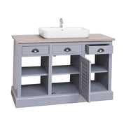 Fenyőfából készült polcos mosdószekrény 3 darab fiókkal