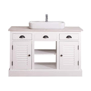 Fenyőfából készült polcos mosdószekrény 3 darab fiókkal