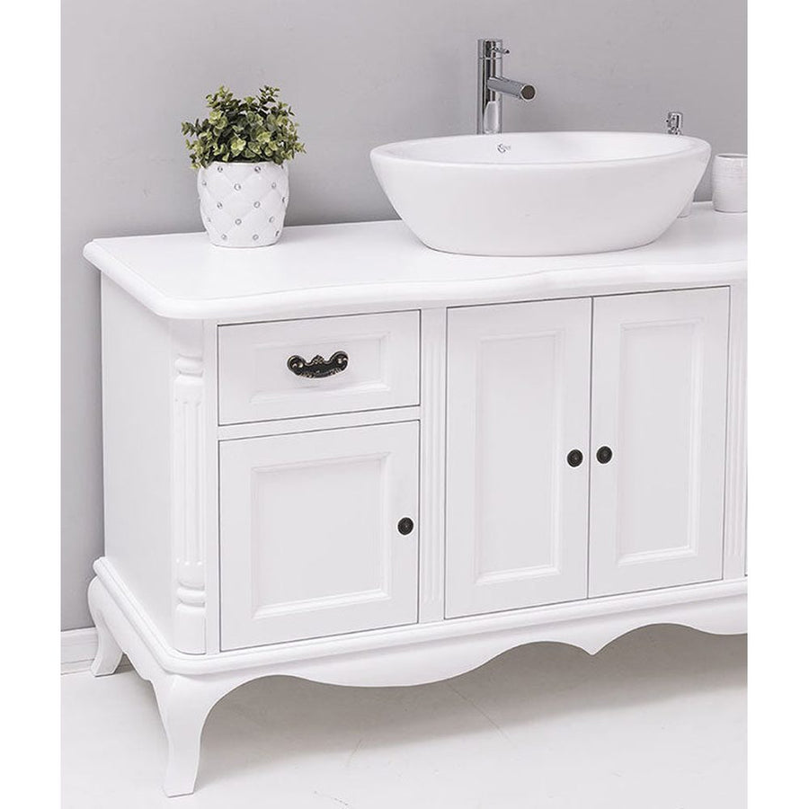 Fenyőfából készült 2 fiókos mosdószekrény