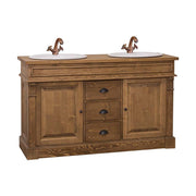 Fenyőfából készült mosdószekrény 3 darab fiókkal és 2 darab polccal