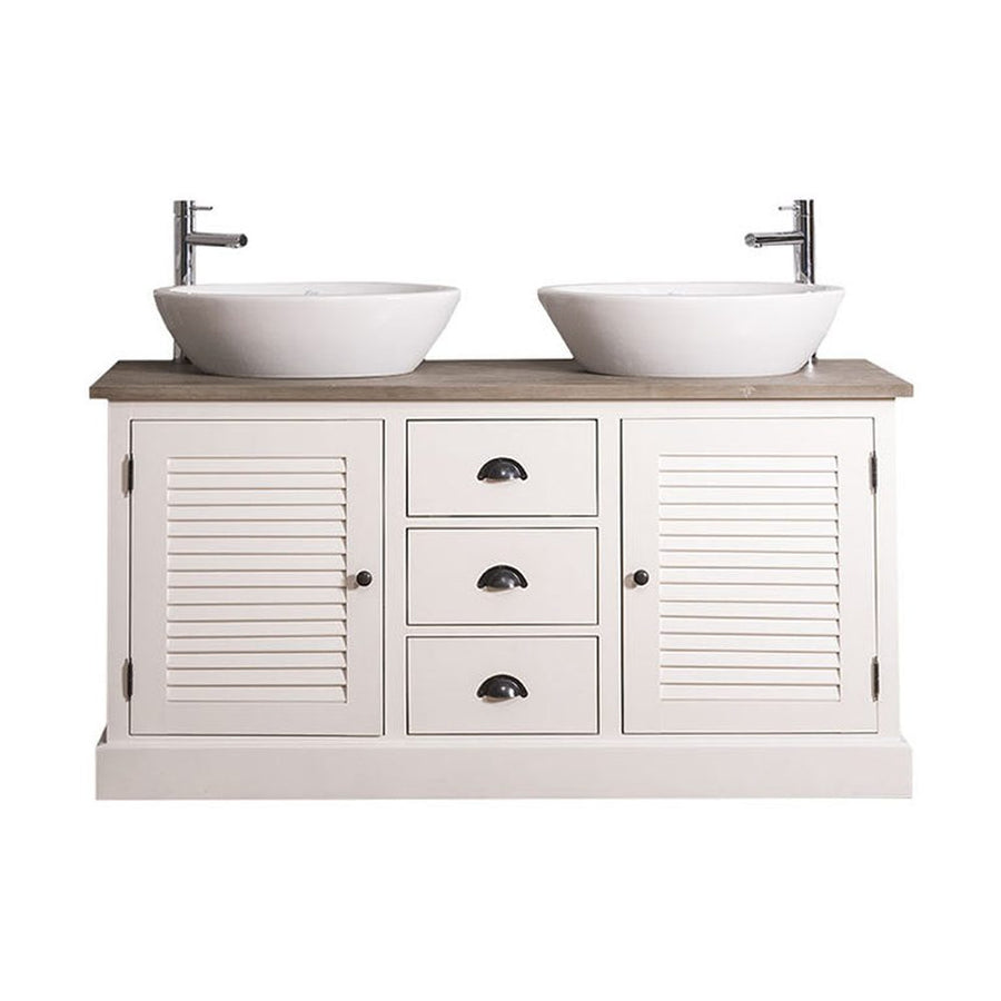 Fenyőfából készült mosdószekrény 3 darab fiókkal és 2 darab polccal