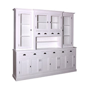 Óriás méretű, tömör fenyőfából készült, 245 cm hosszú és 225 cm magas tálalószekrény