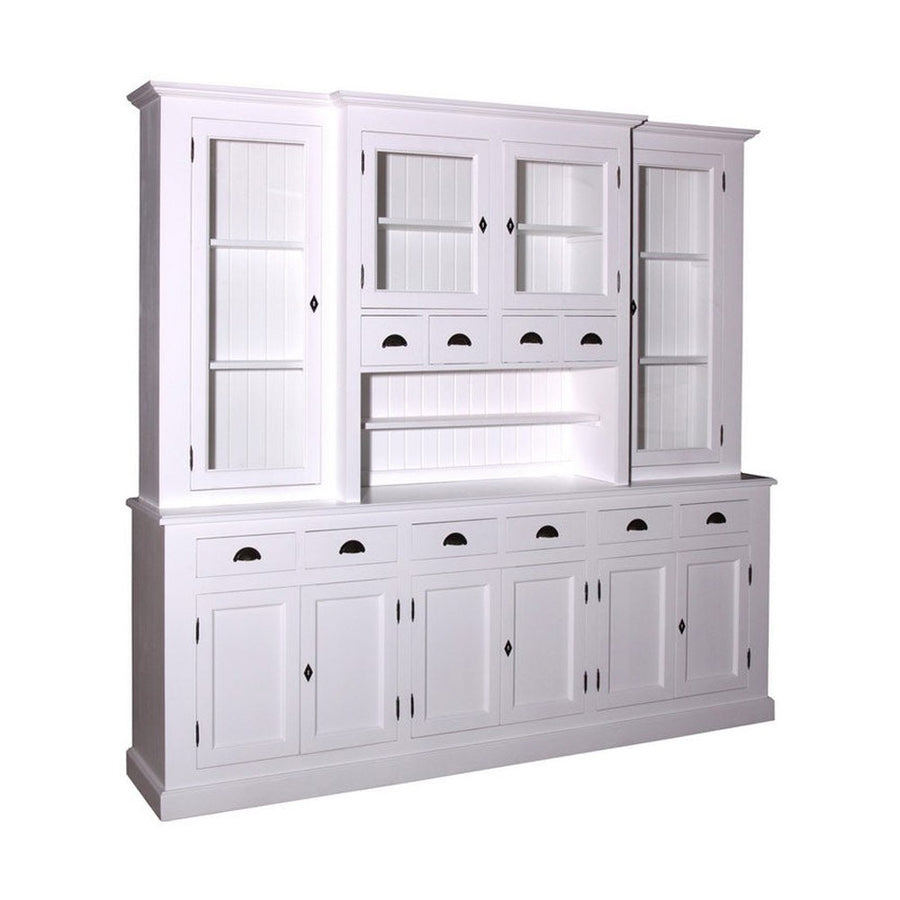 Óriás méretű, tömör fenyőfából készült, 245 cm hosszú és 225 cm magas tálalószekrény