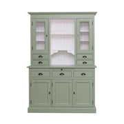 Tömör fenyőfából készült, 137 cm hosszú és 197 cm magas tálalószekrény