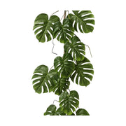 Prémium minőségű, élethű megjelenésű, 119 cm hosszú mesterséges mű filodendron girland, 15 darab levéllel