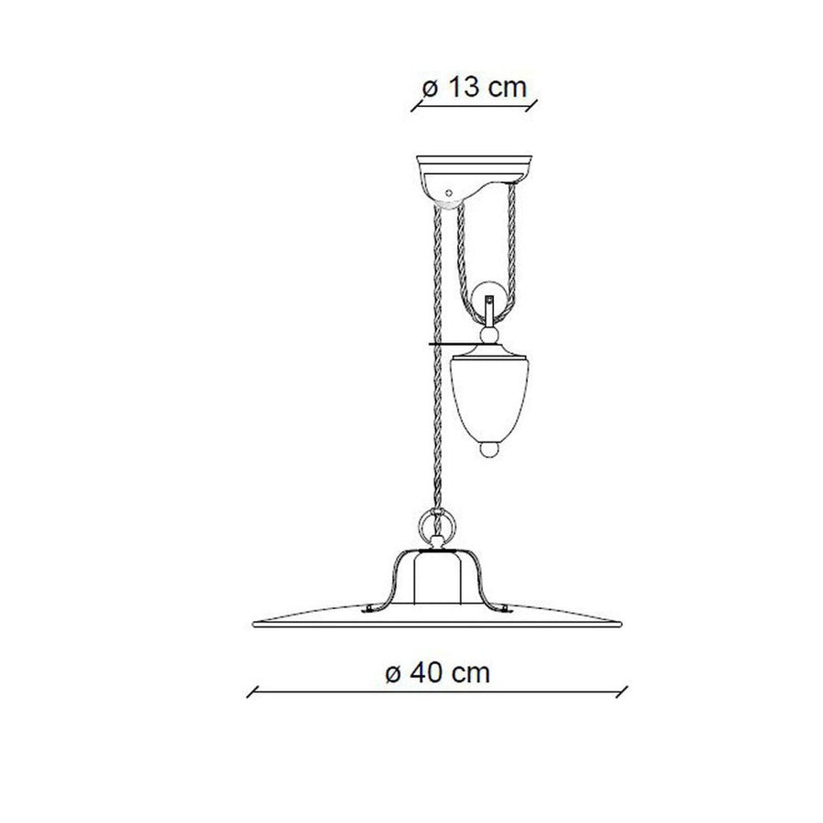 Rusztikus, vidéki stílusú, állítható magasságú, antikolt, repesztett felületű mázas kerámiából és rozsdás fémből készült, textilburkolatú vezetékkel kialakított, kézműves függeszték lámpa